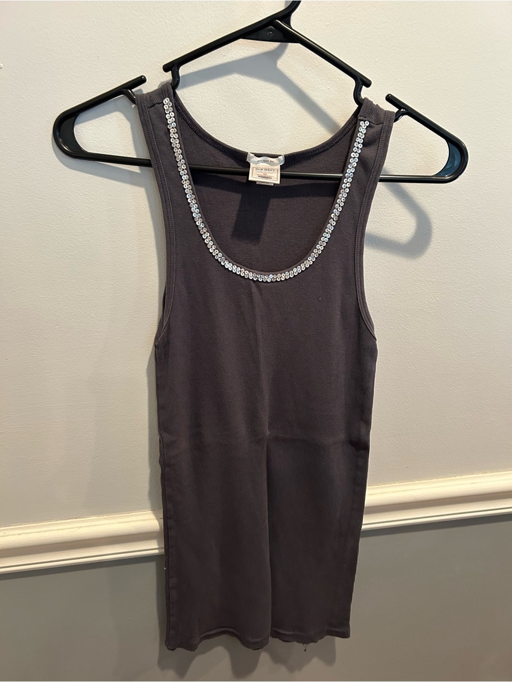 Embellished Tank Top - charcoal